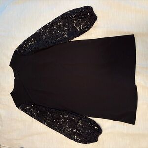 White House Black Market Black Crewneck Dress